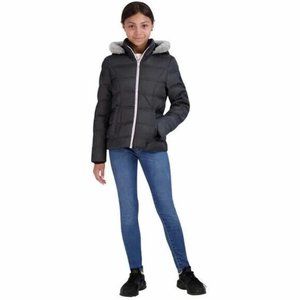 Sage Collective Puffer Jacket Hooded Charcoal Girls Youth Small 7/8